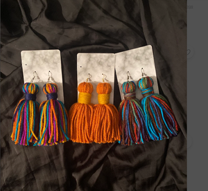 Pendientes Borla Flecos-Dorado-Largo - Product Image 1