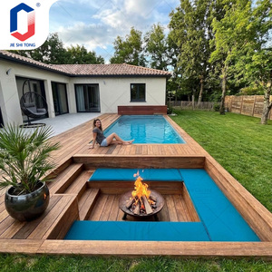 Modern Modular Container Swimming <b>Pool</b> with Fire Pit Lounge Deck Fiberglass Above Ground <b>Pool</b> - Product Image 1