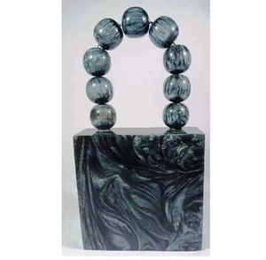 Bolso de mano cuadrado para boda, bolso de mano de resina, bolso acrílico para mujer, bolsos de novia, artesanías de media luna - Product Image 3