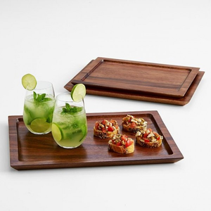 Plateau de service en bois de qualité supérieure fait à la main, design personnalisé, design moderne durable, poignées pour la maison, l'hôtel, la restauration, utilisation de qualité commerciale - Product Image 5