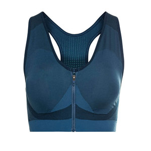 Women's Breathable Sports <b>Bra</b> with Removable Pads Adjustable <b>Straps</b> Front Logo High for Support for Gym Yoga Outdoor Workouts - Product Image 1