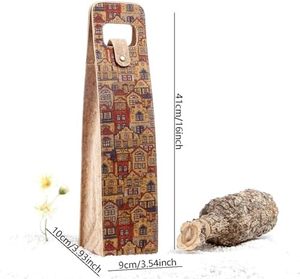 กระเป๋าโท้ทใส่ไวน์ปอกระเจานำกลับมาใช้ใหม่ได้มีซิปปิดขนาดมือจับที่กำหนดเองได้สำหรับของขวัญเบียร์แชมเปญ - Product Image 3