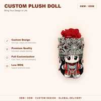 Poupée de mariage personnalisée CE CPC, figurine en peluche sur mesure, robe rouge, couronne argentée, cadeau ethnique, décoration, usine OEM