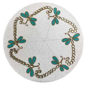 Manteles individuales redondos con cuentas para mesa de comedor, alfombrillas elegantes 2025, posavasos con cuentas de piedra hechos a mano, corredor decorativo para boda bordado - Product Image 2