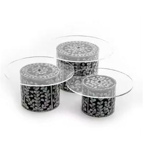 Piédestal élégant moderne nacre gâteau se dresse à prix économique fait à la main moderne luxe gâteau décor support haut tendance - Product Image 2