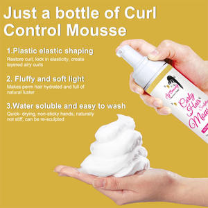 Mousse coiffante bio anti-frisottis, fixation forte, tresses bouclées et perruques, mousse coiffante pour cheveux crépus - Product Image 3