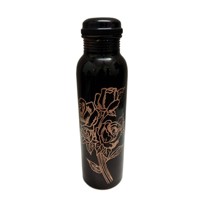 Flacon en cuivre au design martelé moderne avec couvercle Bouteille en cuivre pur pour le stockage de l'eau Bouteille faite à la main sans joint étanche