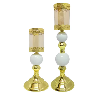 Handicraft Table Top Metal <b>Hurricane</b> Candlestick Holder Glass Votive for Home Decor & Celebrations-Christmas Easter Birthday - Product Image 1
