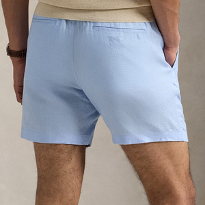 กางเกงขาสั้นผ้าตาข่ายลำลองสำหรับผู้ชายกางเกงวิ่งทำจากผ้าฝ้าย100% แห้งเร็วระบายอากาศได้ดีใช้ในยิมติดป้ายโลโก้ได้ตามต้องการสำหรับใส่ออกกำลังกายในฤดูร้อน - Product Image 4