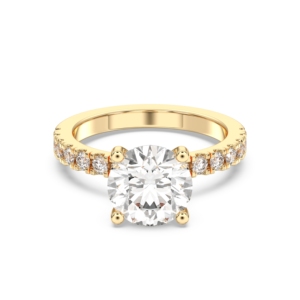 Anillo de compromiso de solitario de diamante de corte cultivado de laboratorio de calidad de 3,55 quilates de, conjunto de puntas de oro sólido de 10K/14K/18K, Unisex de moda - Product Image 1