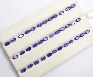 Lot de pierres précieuses améthyste violette naturelle taille marquise, 7x3,5 mm, pierres précieuses naturelles pour la création de bijoux - Product Image 5