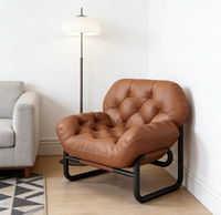 Fauteuil d'appoint très apprécié, confortable et moelleux, en coton 3A, avec dossier ergonomique et structure en acier inoxydable, fauteuil de relaxation