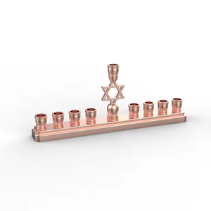 Bougeoir décoration de la maison métaux personnalisé fait à la main décor à la maison juif métal Art moderne Menorah - Product Image 1
