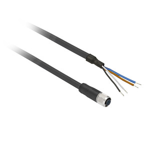 Cables de control Telemecanique XZCP1141L15 Conectores XZ precableados con cable recto hembra M12 PUR de 4 pines y 15m - Product Image 1