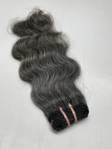 ผมแท้ 100% แบบอินเดีย เกรด 10A คุณภาพดีที่สุด ผมลอนธรรมชาติ สีเทาธรรมชาติ สำหรับต่อผม น้ำหนัก 100 กรัม/3.5 ออนซ์ 1 ชิ้น - Product Image 6