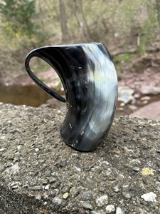 Authentic Eco-Friendly Viking Horn <b>Mug</b> Handmade Buffalo Horn Food Grade Medieval Style Religious Feng Shui Animal Beer <b>Mug</b> - Product Image 4