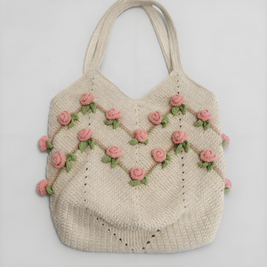 Bolso Bandolera Personalizable de Moda para Mujer, de Algodón, Tejido a Mano, Ligero, con Dos Correas, Bordado de Dibujos Animados y Flores, Térmico - Product Image 3