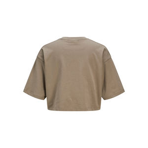 T-shirt pour femme 2026, personnalisé, doux, style bébé, côtelé, court, à manches courtes, coupe ajustée, uni, décontracté, streetwear, fitness, court - Product Image 3