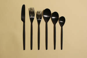 Meilleur ensemble de couverts noirs en métal de qualité pour restaurant de mariage hôtel à bas prix avec personnalisation du logo - Product Image 3