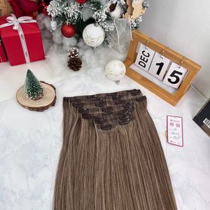 ผมต่อแบบคลิปหนีบ APOHAIR ขนาด 20 นิ้ว ผมเวอร์จินเวียดนามแท้ เกรดเรมี่ แบบตรง ต่อผมด้วยเครื่องจักร แบบสองชั้น # 2 + # 60C 100 กรัม MSA++ - Product Image 1