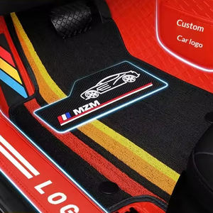 Tapis de sol de voiture en cuir, antidérapant, résistant à l'usure, respectueux de l'environnement, avec logo imprimé et bande colorée, vente en gros - Product Image 1