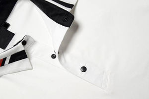 2025ใหม่ฤดูร้อนที่ทันสมัยระบายอากาศได้สูงถักสำหรับเสื้อโปโลแขนสั้นสีพื้นปักโลโก้3D - Product Image 3