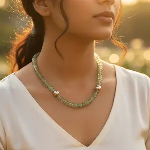 Cadenas de Jade con Cuentas de Prehnita Verde para Mujer, Modernas, Religiosas, de Cuarzo, Ágata, Perla, con Patrón de Frutas y Números, Regalo Perfecto - Product Image 2