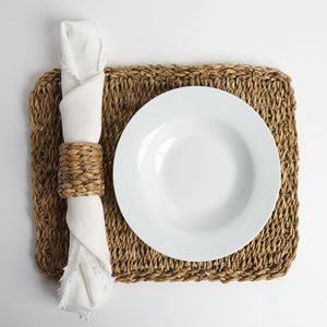 Rectangular Water Hyacinth Woven Placemat Eco friendly products Made in Vietnam <b>Table</b> decoration Woven Placemat Wholesale Modern - Product Image 5