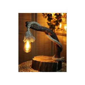 Paralume in legno naturale retrò rustico-lampada da tavolo - Product Image 3