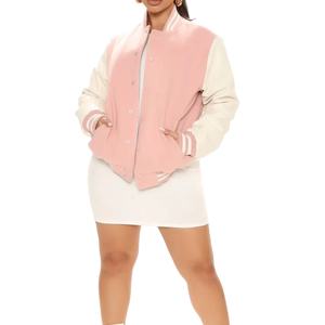 Blouson universitaire matelassé en tricot de haute qualité pour femme, manches longues, logo personnalisé, écologique, le plus vendu 2026 - Product Image 1