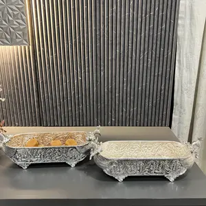 Bol décoratif en argent artisanal en forme de paon pour fête, en métal - Product Image 4