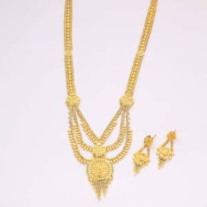 Collares largos de formación chapados en oro, regalo de joyería tradicional para ocasiones especiales para mujeres, cobre y latón chapado en oro laminado - Product Image 2