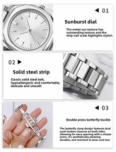 Montre pour femme Virtue 3ATM 2025, étanche, nouvelle, bracelet en acier inoxydable, calendrier, apparence haut <span class=keywords><strong>de</strong></span> gamme, montres pour femmes - Product Image 5