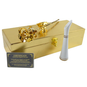 Support en forme de cœur avec Rose feuilles d'or décoratives pour artisanat en métal plaqué décoration artistique décoration finition naturelle - Product Image 5