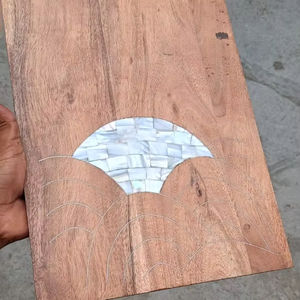 Plateaux de service en bois de qualité supérieure avec incrustation de vadrouille Plateaux de dessert et de chocolat élégants pour les cadeaux de l'Aïd Moubarak et du Ramadan - Product Image 1