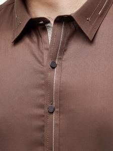 Shalwar Kameez Marrón de Diseño Moderno 2026, Hecho en Fábrica, con Patrón Sólido, para Hombre, Informal, de Algodón, Mangas Largas, para Uso Diario, Eid y Otros - Product Image 5