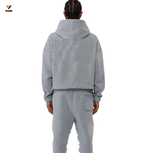 Sudadera con capucha de invierno con cremallera de algodón 100% de alta calidad para hombre, logotipo estampado personalizable, patrones lisos en 3D, diseño transpirable, varios colores - Product Image 3