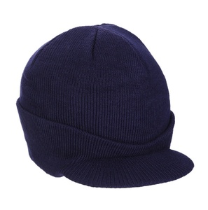 Wholesale <b>Men</b> Women Acrylic Knitted Warm Sports Ski Elastic Beanie <b>Cap</b> With Visor and Brim - Product Image 3