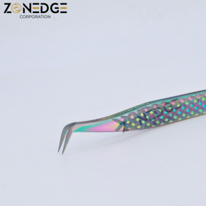 Pinzas de pestañas de titanio multicolor personalizadas de acero inoxidable, herramienta de belleza sostenible de etiqueta privada, extensión de pestañas OEM puntiaguda - Product Image 5