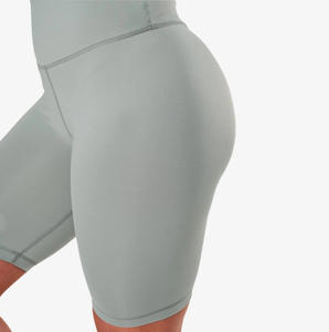 High Waist Seamless Sage Green Biker Shorts for Women Stretch Compression Fitness Gym Yoga Workout Bottoms - Product Image 4