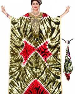 African Hand Tie Dye Batiki Kaftan Thai Retro HIPPIE BOHO HAWAII MAXI VESTIDO TAMAÑO LIBRE Kaftan Gypsy Long Maxi Vestidos Bahamas - Product Image 1