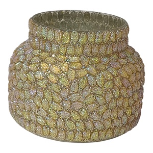 Récipients et bocaux en verre de bougie de nuances beiges multicolores vides de haute qualité fabriqués à la main pour la maison et le jardin uniques décoratifs de luxe - Product Image 4