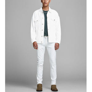 Chaqueta Vaquera de Mezclilla Teñida, Estilo Urbano, Desgastada, Holgada, para Hombre, Ecológica, Estampada, de Alta Calidad - Product Image 3