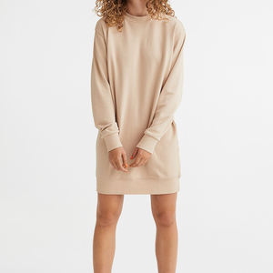 100% algodón polar venta al por mayor suéter en blanco de gran tamaño mujeres Sudadera larga logotipo personalizado sudaderas - Product Image 6