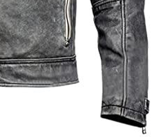 Personalizado Biker Zip-Up Cafe Racer Slim Fit Chaqueta de piel de oveja genuina Invierno Stand Collar Motociclistas Lana - Product Image 4