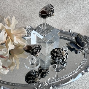 Bicchieri Artigianali <span class=keywords><strong>in</strong></span> Conchiglia Naturale Verticale - Calici da Vino e Portacandele <span class=keywords><strong>in</strong></span> Conchiglia a Doppio Uso, Elegante Decorazione Costiera per la Casa, Pasqua - Product Image 5