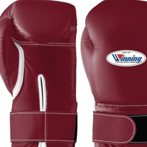 Gants de boxe professionnels en cuir rouge vin, poignet à velcro, gants d'entraînement et de sparring pour hommes et femmes - Product Image 2