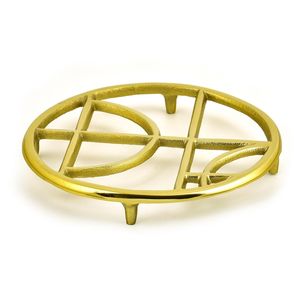 Large Luxury Brass Trivet Elegant <b>Matte</b> Metal Home Decor with High Quality Heat Resistant <b>Table</b> Pad for Home or Hotel Use - Product Image 3