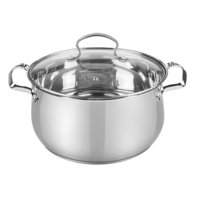 Ensemble de casseroles de cuisine de luxe en acier inoxydable à induction, 6 pièces, double poignée, écologiques, de haute qualité, vente en gros personnalisée