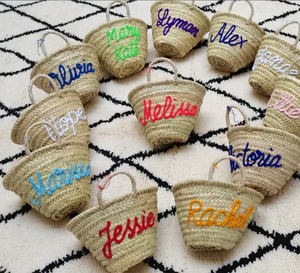 Cadeau d'invité de mariage personnalisé monogramme sac panier papier corde sac crochet macramé sacs de plage directement du fournisseur indien - Product Image 2